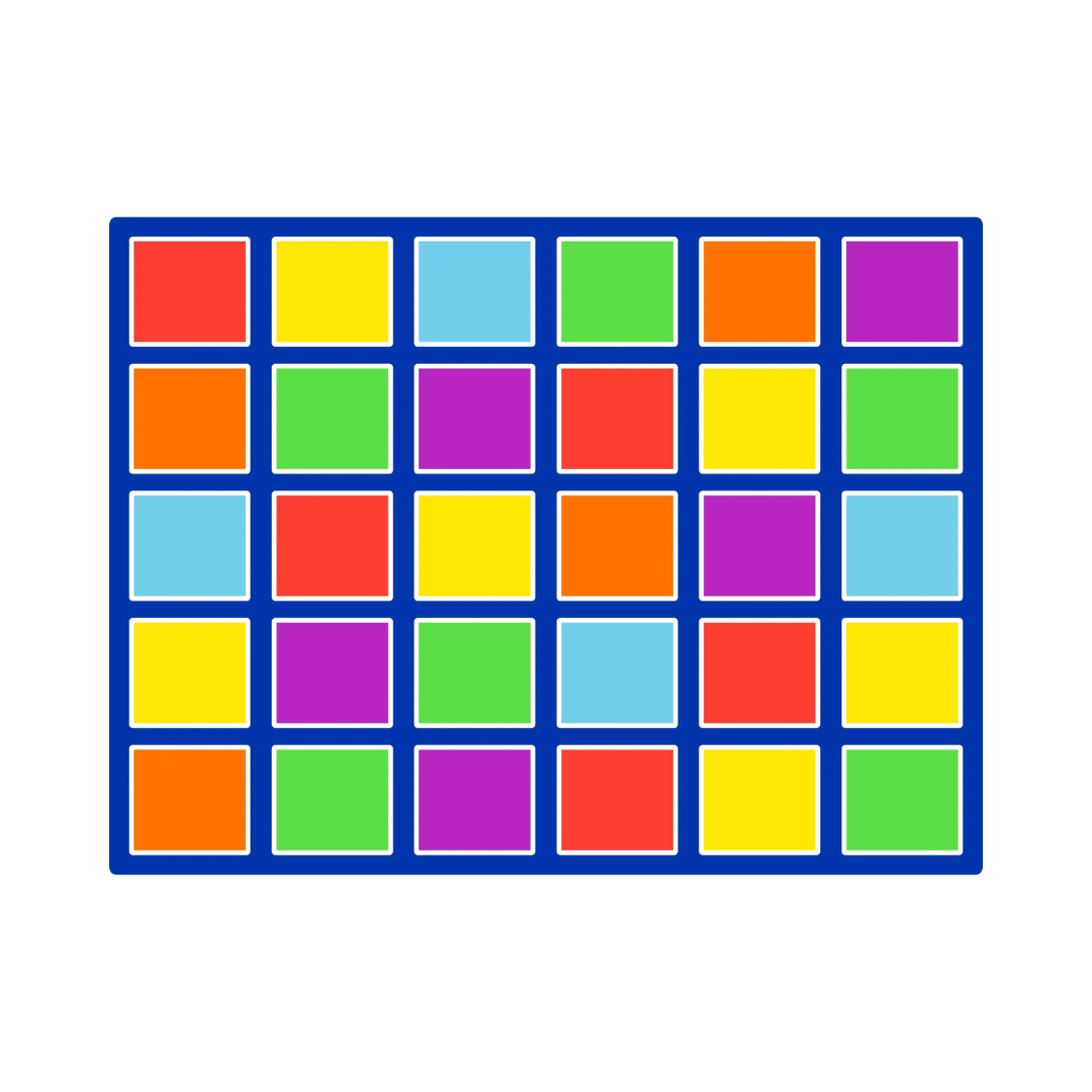Colour Squares Placement Rug - 30 Squares