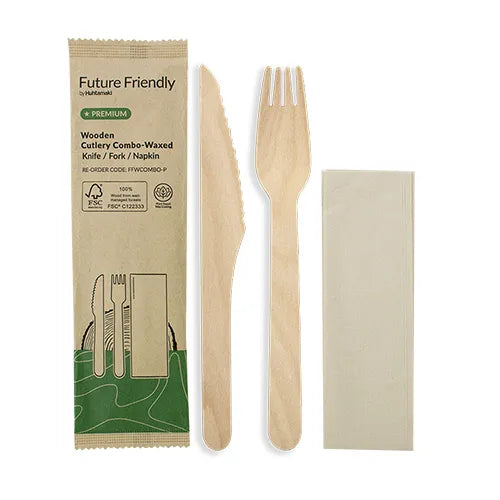 Wooden Cutlery Combo Wax Coated 250/CTN