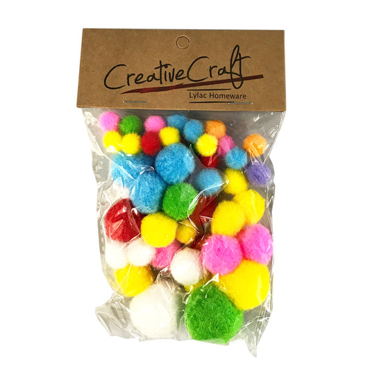 Colourful Pom Poms 50pcs