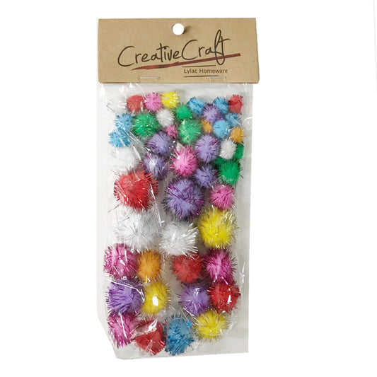 Glitter Pompoms 100pcs