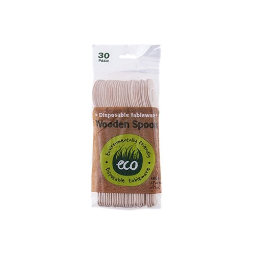 Eco Friendly Wooden Spoons (30 Pack)