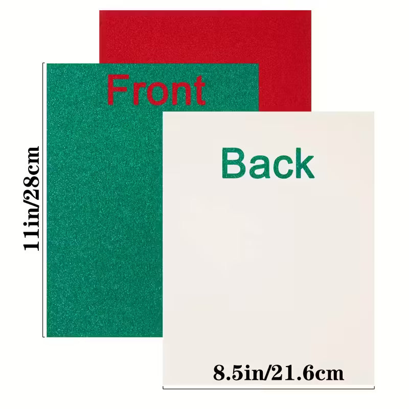 Christmas Glitter Cardstock (250gsm) 21.6cm x 28cm - 30 Pack