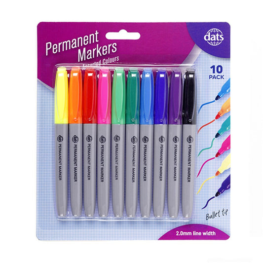 Colourful Permanent Marker 10pk