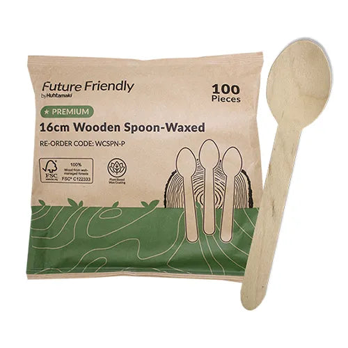 Premium Wooden Spoon 160mm Wax Coated